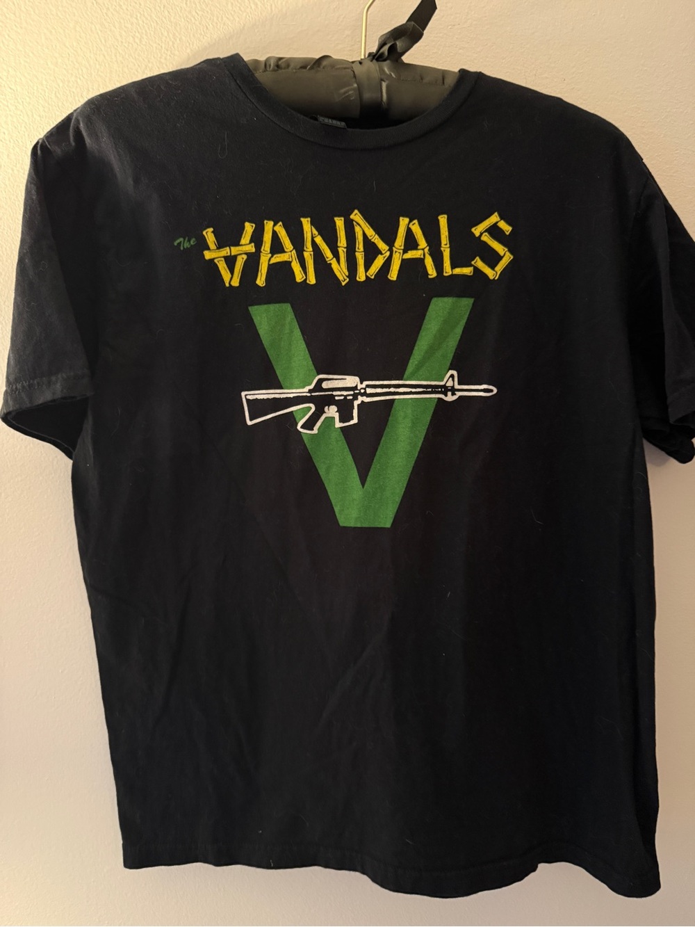 Gildan Black Tee with Yellow & Green Graphic